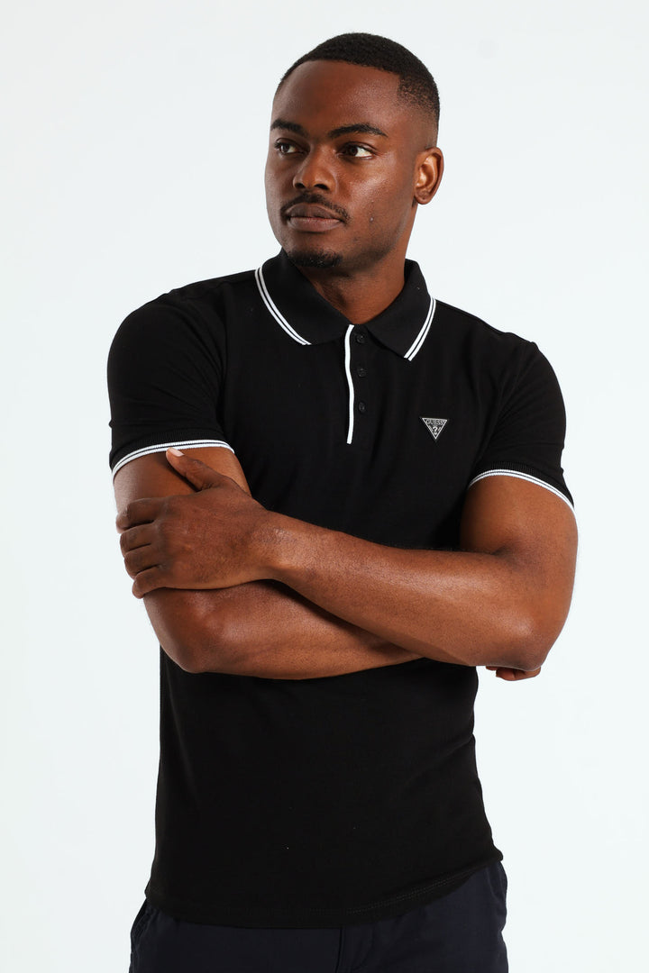 Tipped Core Polo Golfer - Black