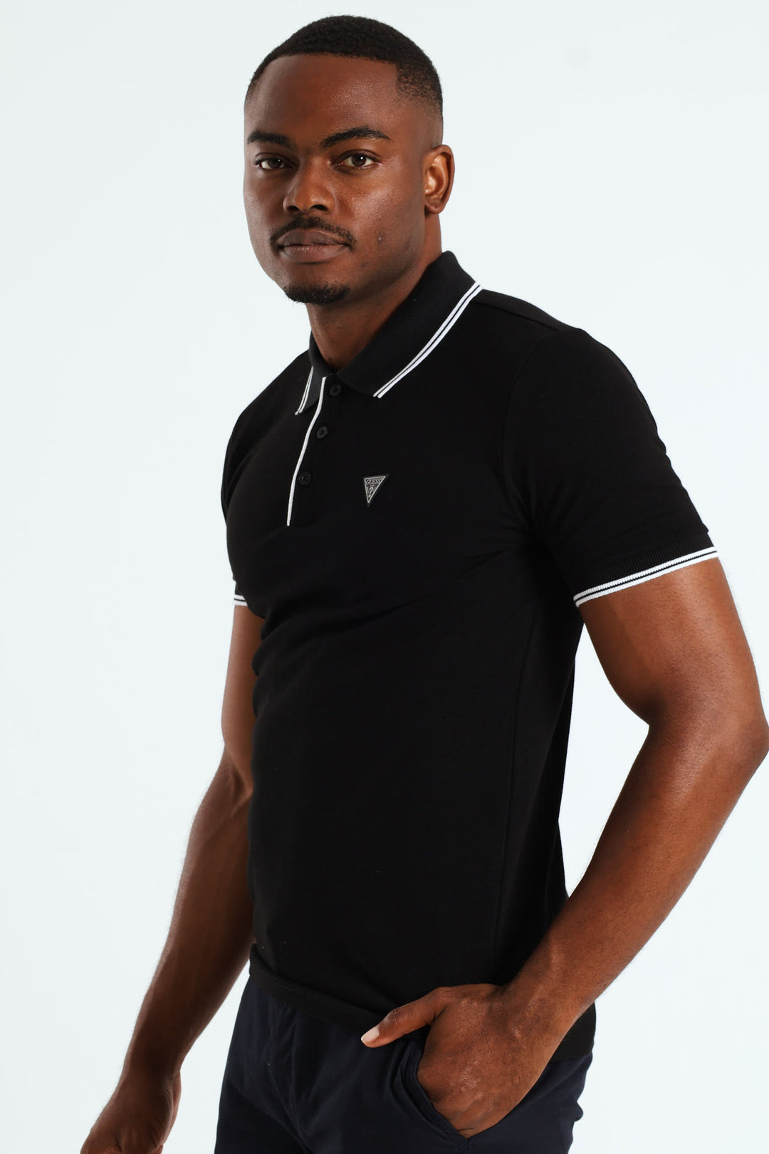 Tipped Core Polo Golfer - Black
