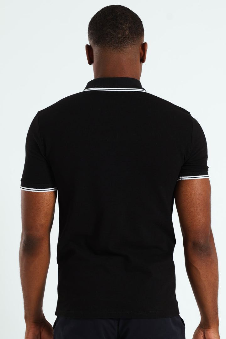 Tipped Core Polo Golfer - Black