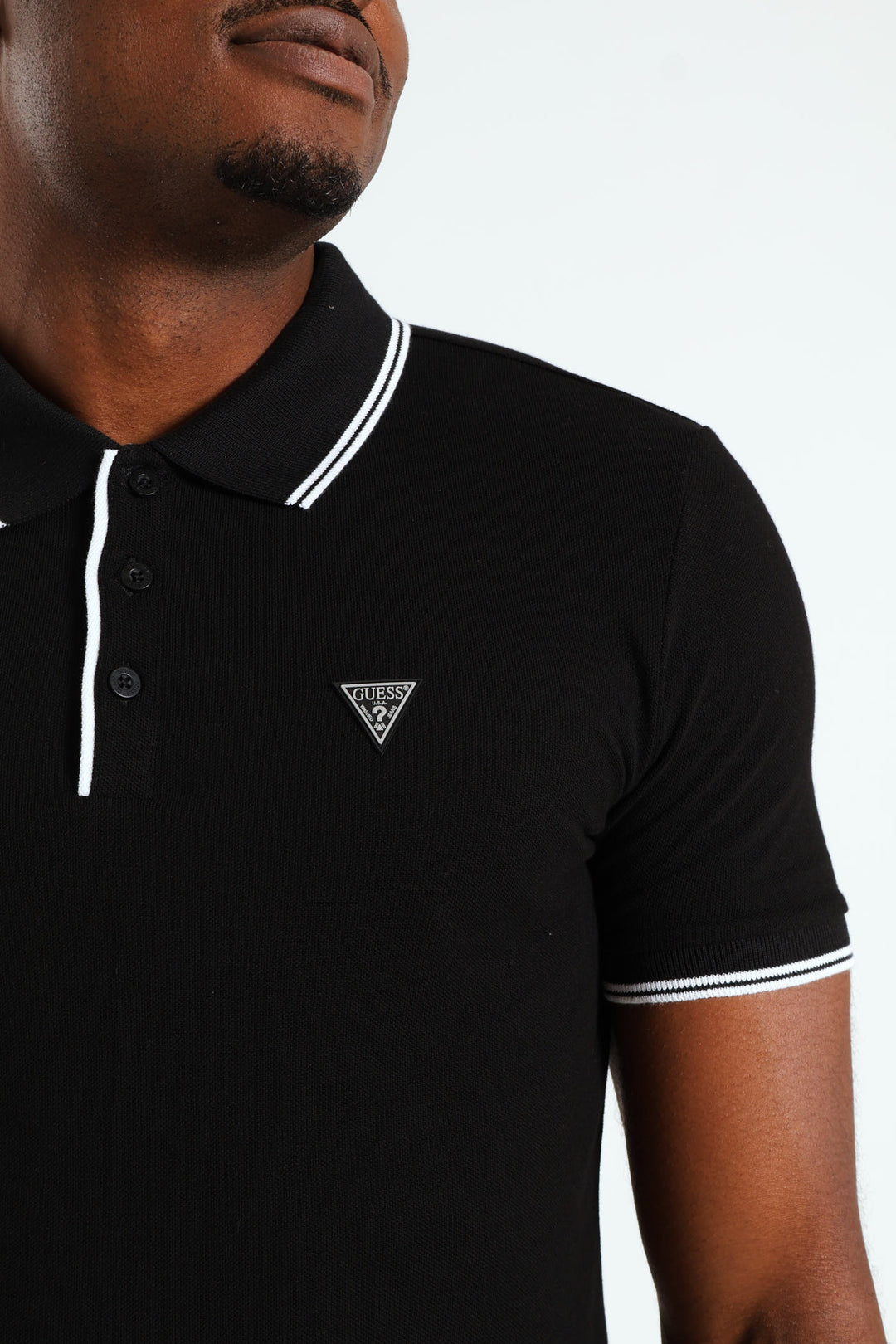 Tipped Core Polo Golfer - Black