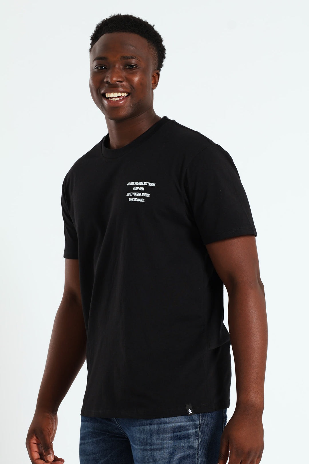 Skull Print Front & Back Tee - Black