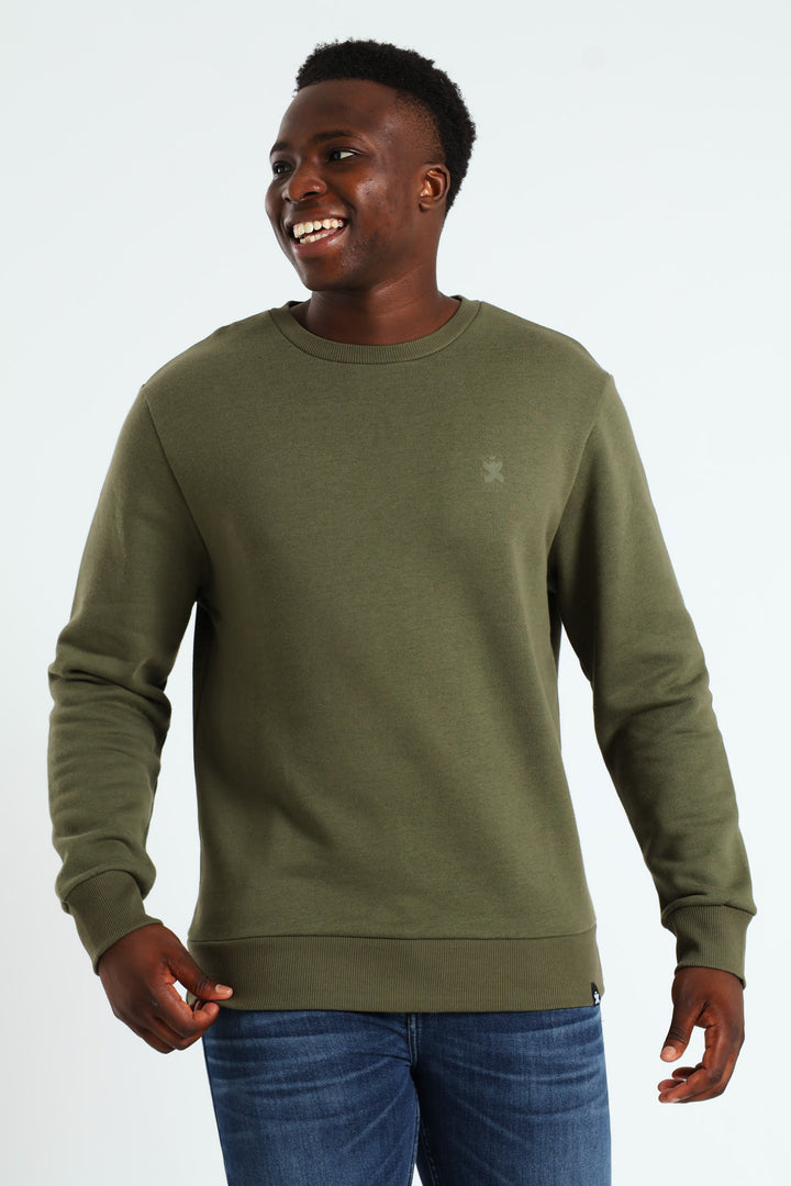 Plain Crew Fleece Top - Light Fatigue