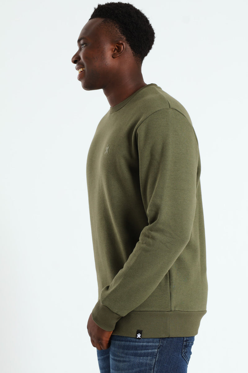 Plain Crew Fleece Top - Light Fatigue