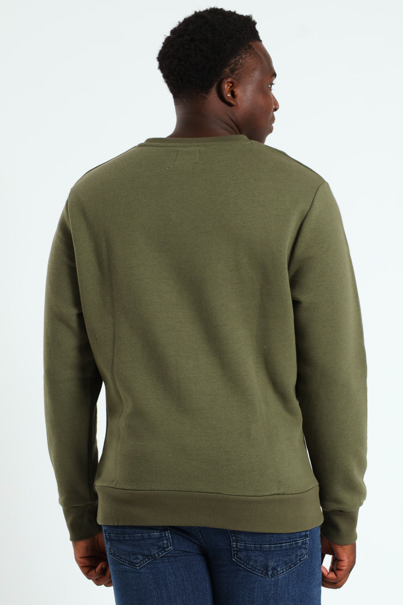 Plain Crew Fleece Top - Light Fatigue