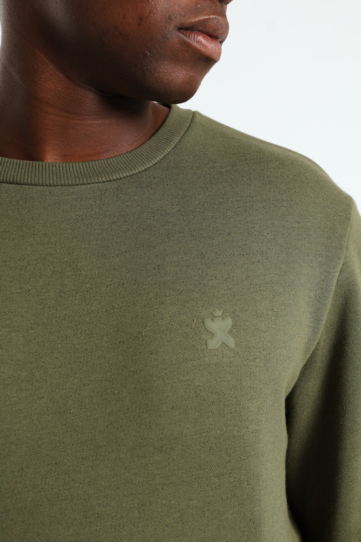 Plain Crew Fleece Top - Light Fatigue