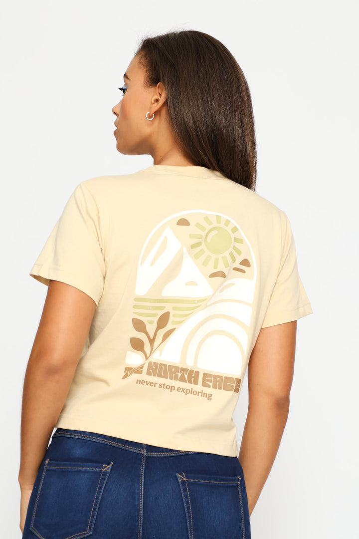 Sun Regular Short Sleeve Cutie Graphic Tee - Taupe