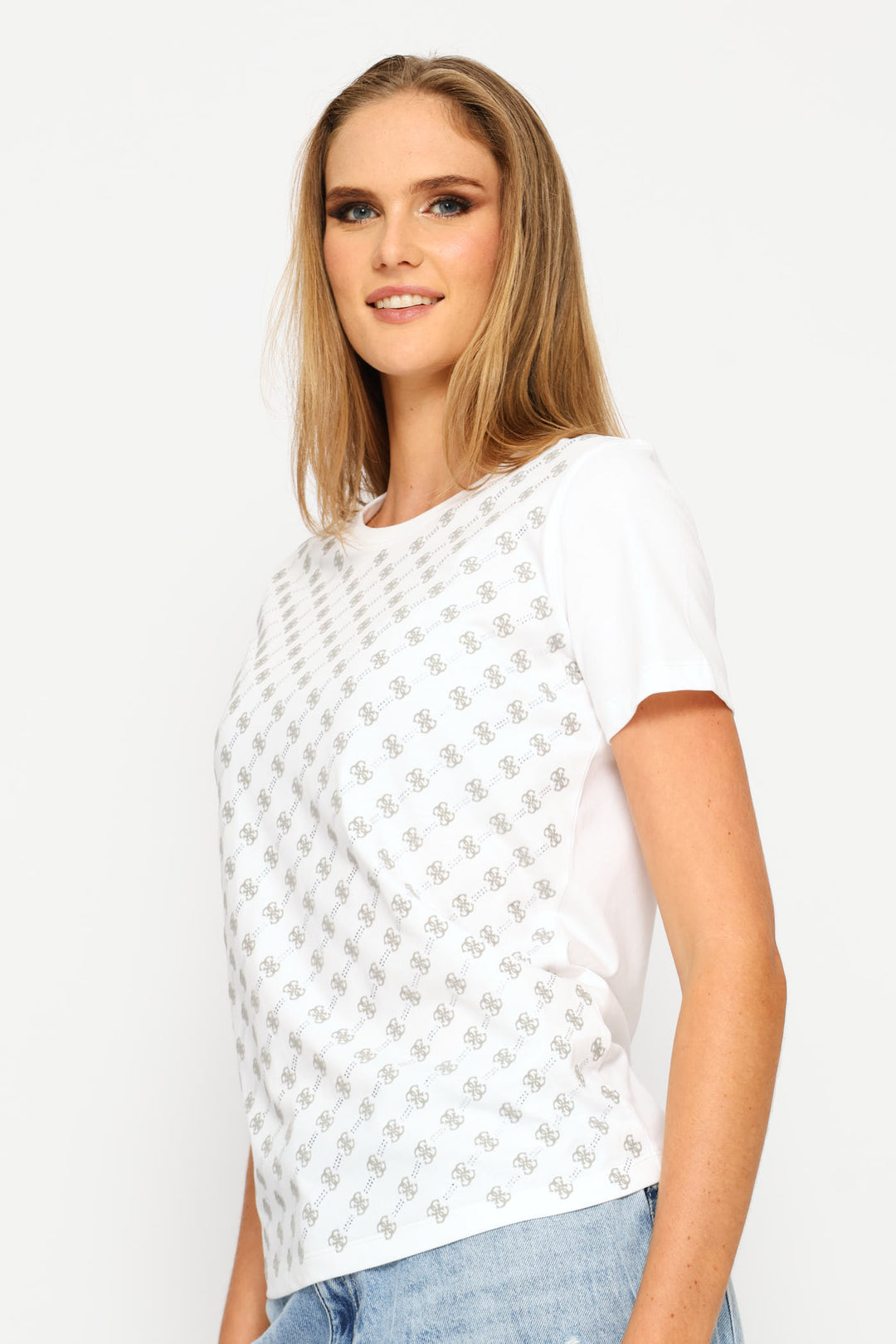 Short Sleeve CN 4G Allover Tee - White