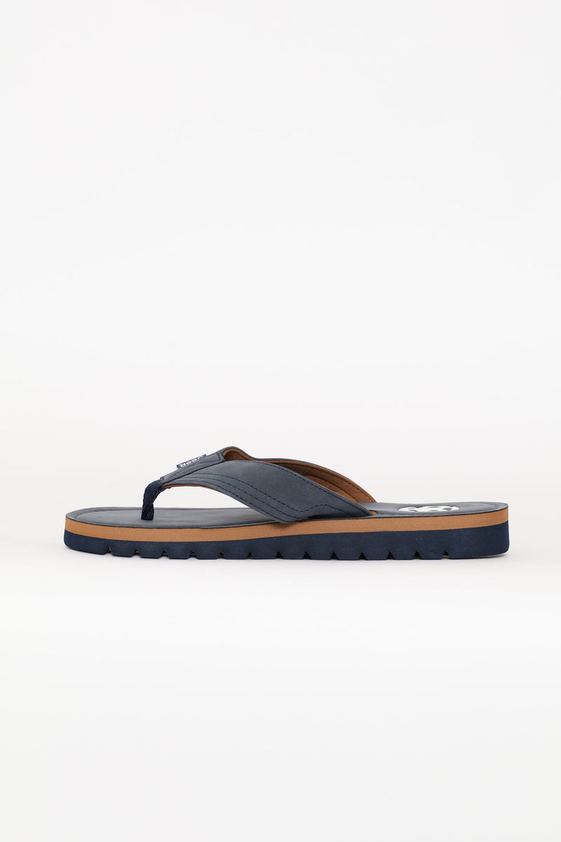 Compass Wide Vamp Sandal - Navy