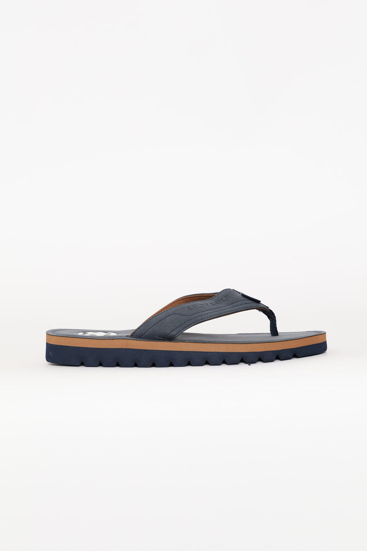 Compass Wide Vamp Sandal - Navy