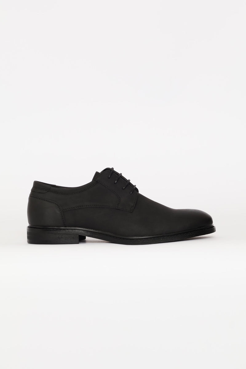 Smart Casual Lace Up Derby Shoe - Black