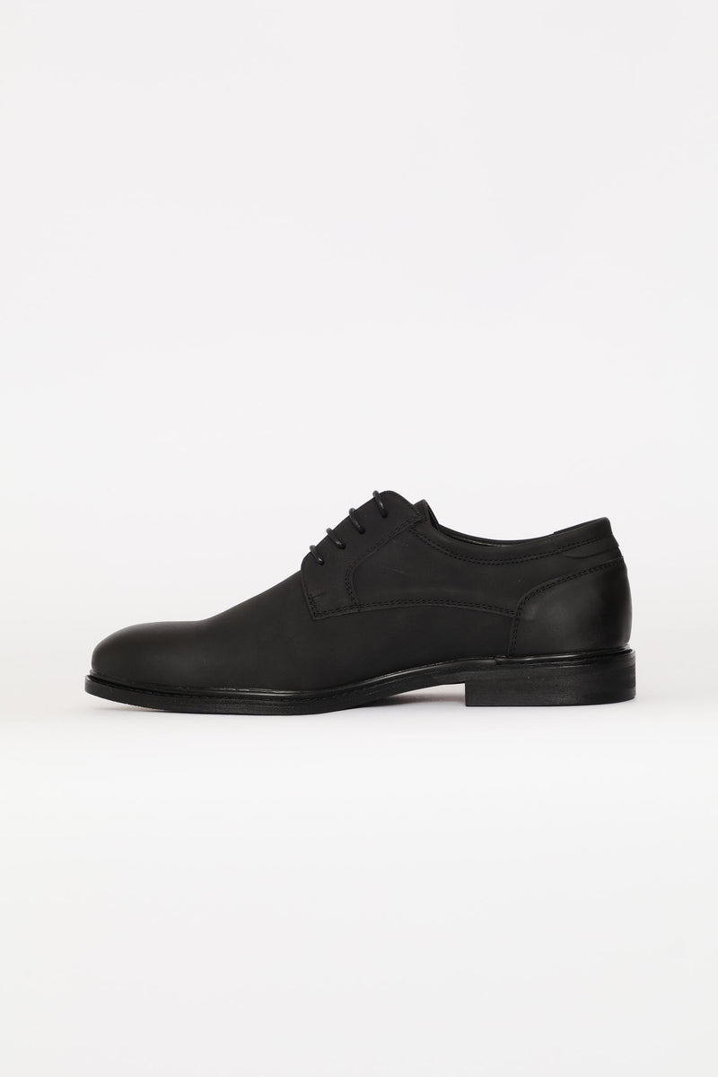 Smart Casual Lace Up Derby Shoe - Black