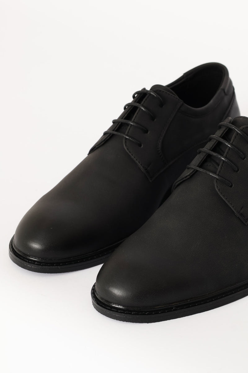 Smart Casual Lace Up Derby Shoe - Black