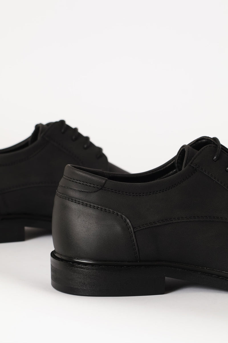 Smart Casual Lace Up Derby Shoe - Black