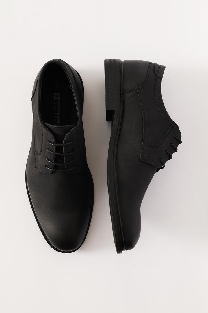 Smart Casual Lace Up Derby Shoe - Black