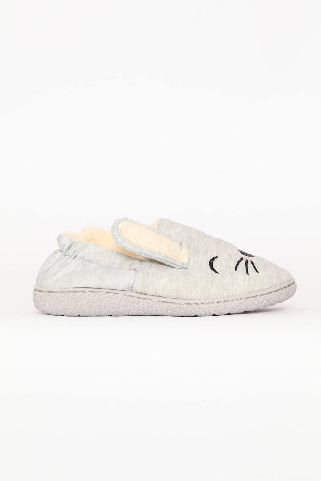 Mouse Full Closed Novelty Slipper - Light Grey