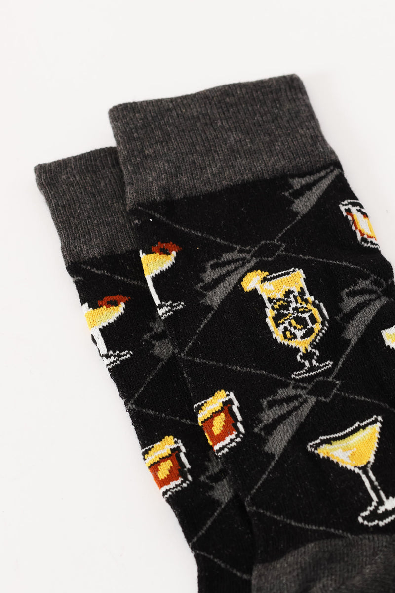 Single Coctails Anklet Socks - Black