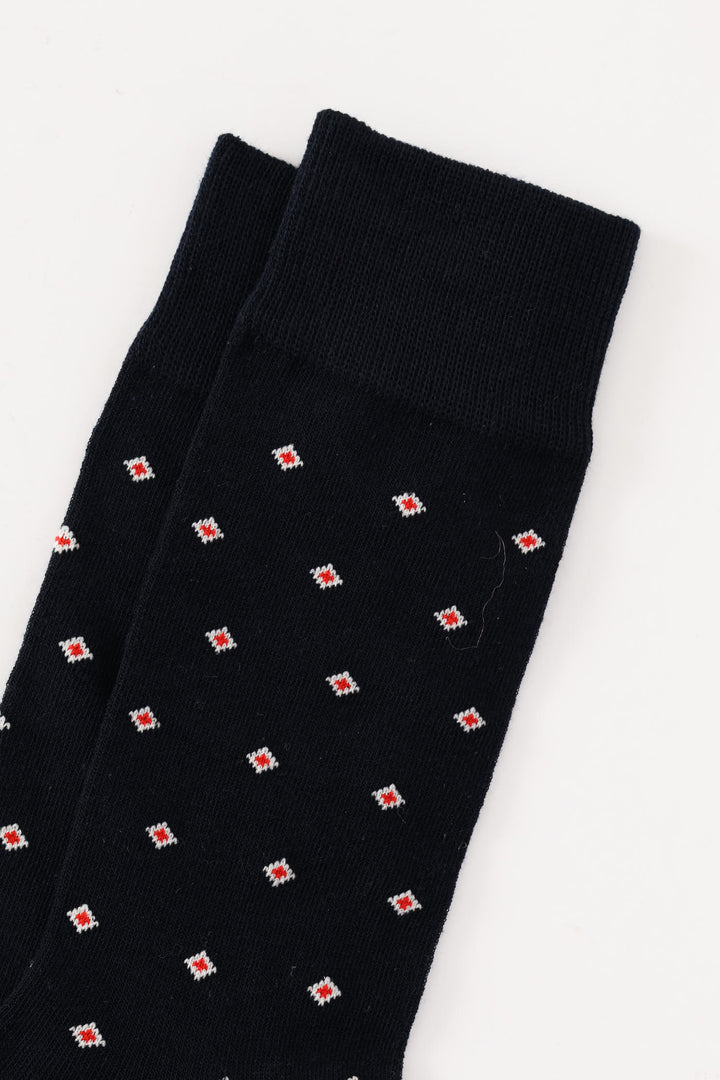 Single Diamonds Anklet Socks - Navy