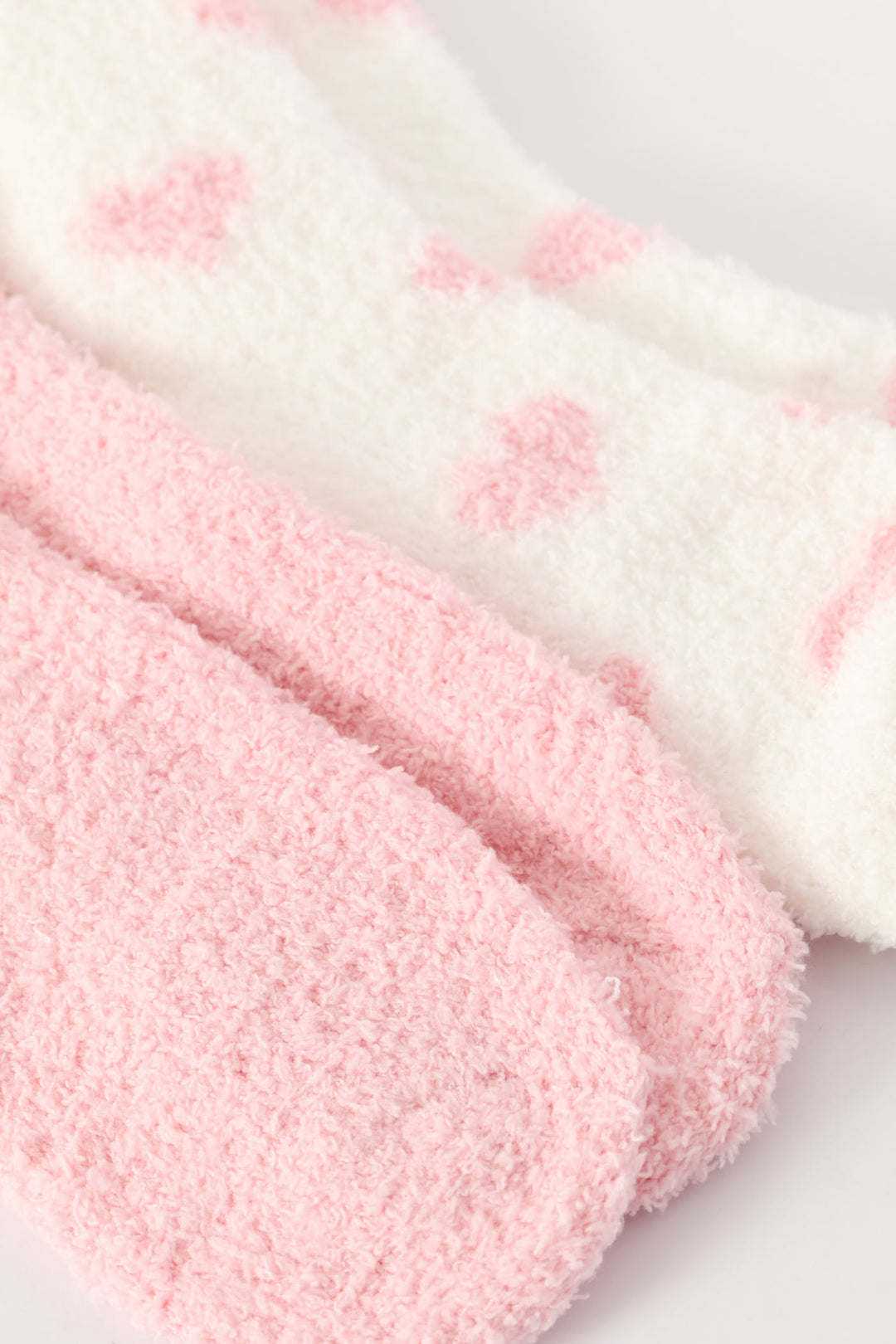 Two Pack Cosy Heart Socks - White