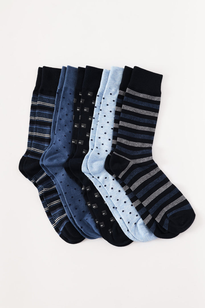 5 Pack Fashion Anklet Socks - Blue