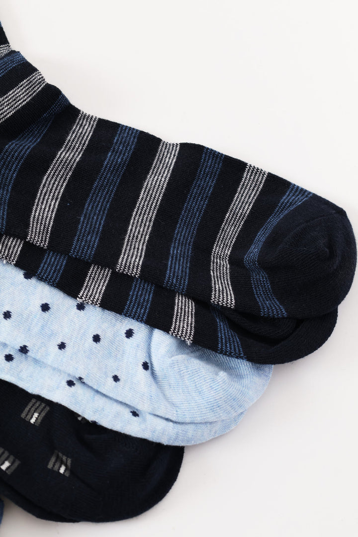 5 Pack Fashion Anklet Socks - Blue