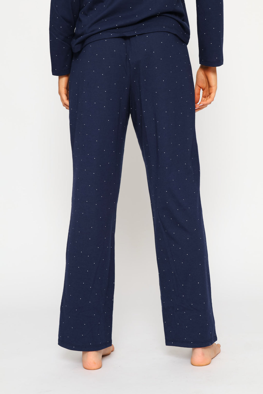 Spot Knit Straight Leg Pant - Navy