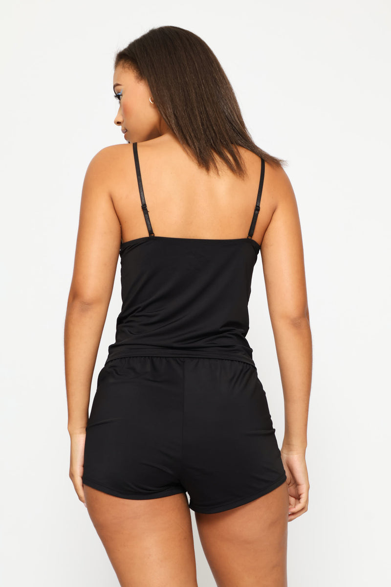Cami & Short Polyamide Set - Black