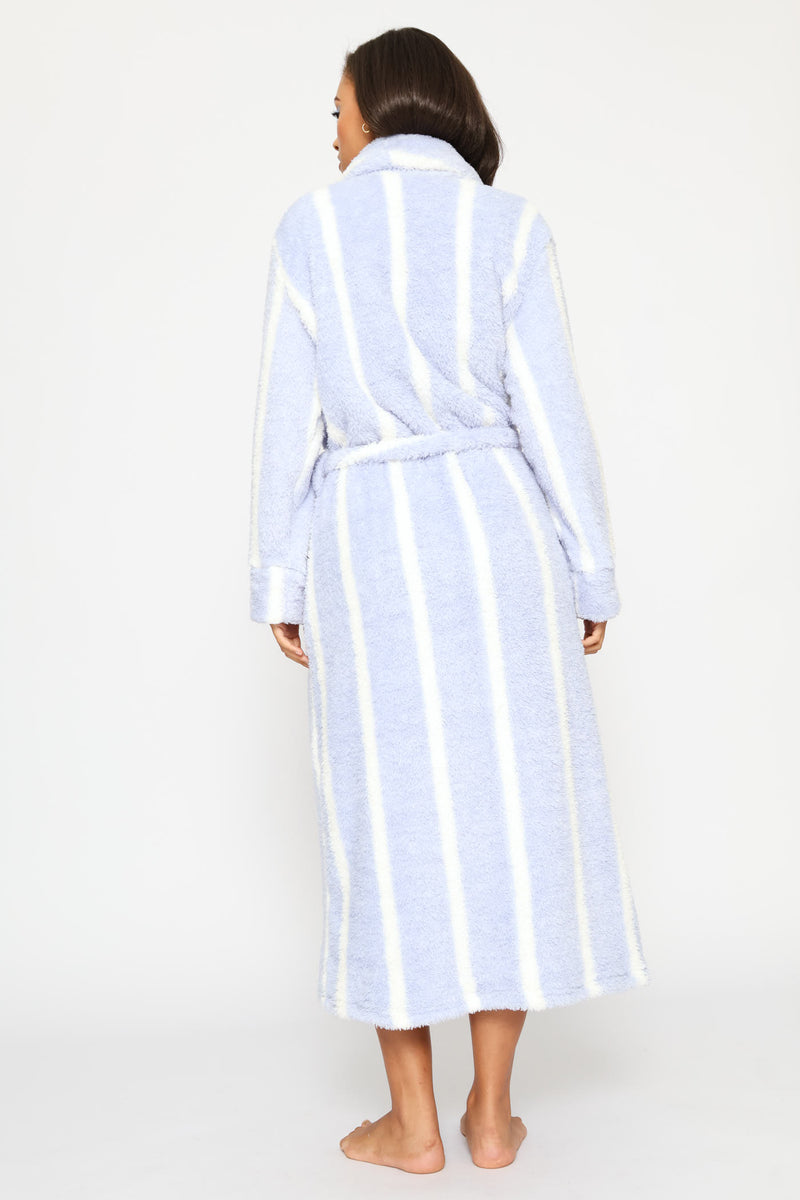 Shaggy Sherpa Stripe Wrap Gown - Multi