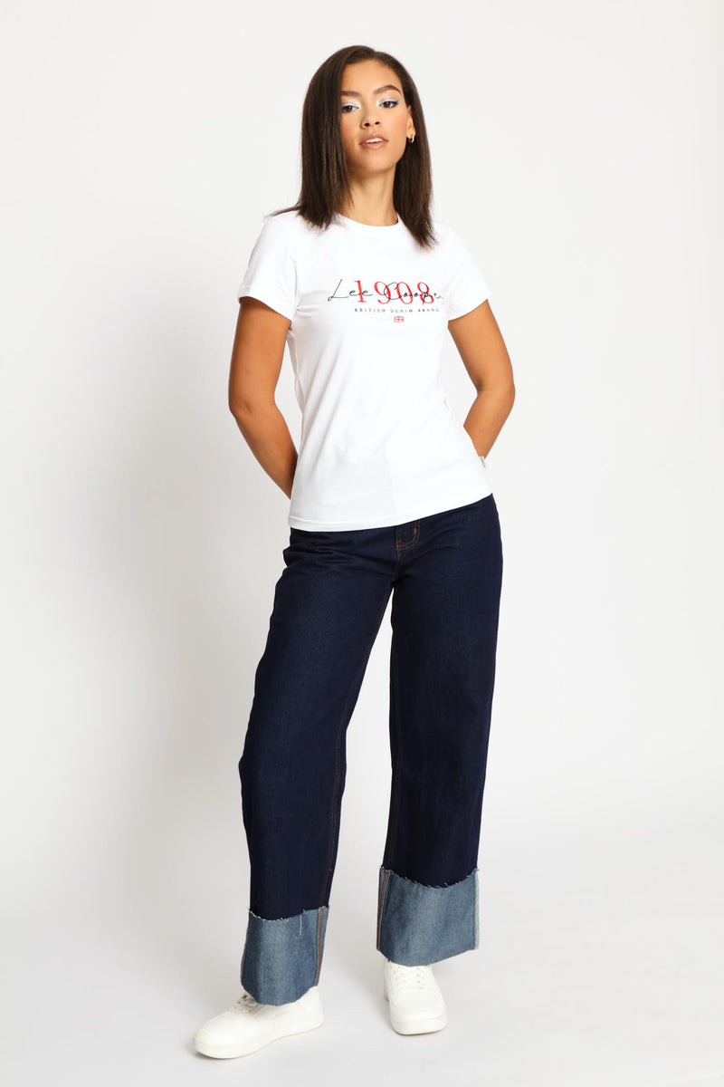 High Rise Wide Leg Denim - Dark Wash