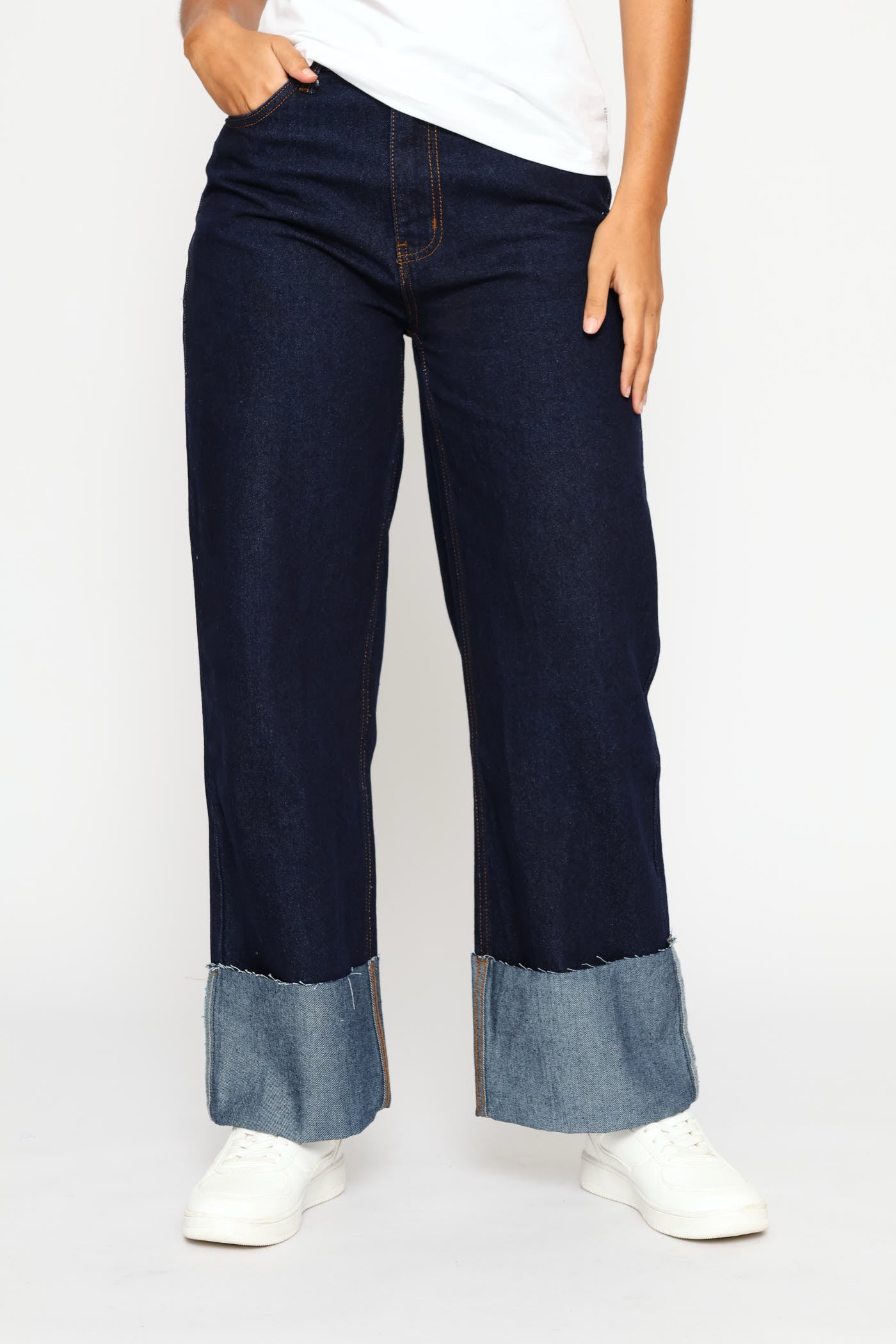 Ladies High Rise Wide Leg Denim - Dark Wash – Edgars