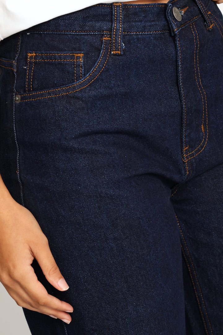 High Rise Wide Leg Denim - Dark Wash