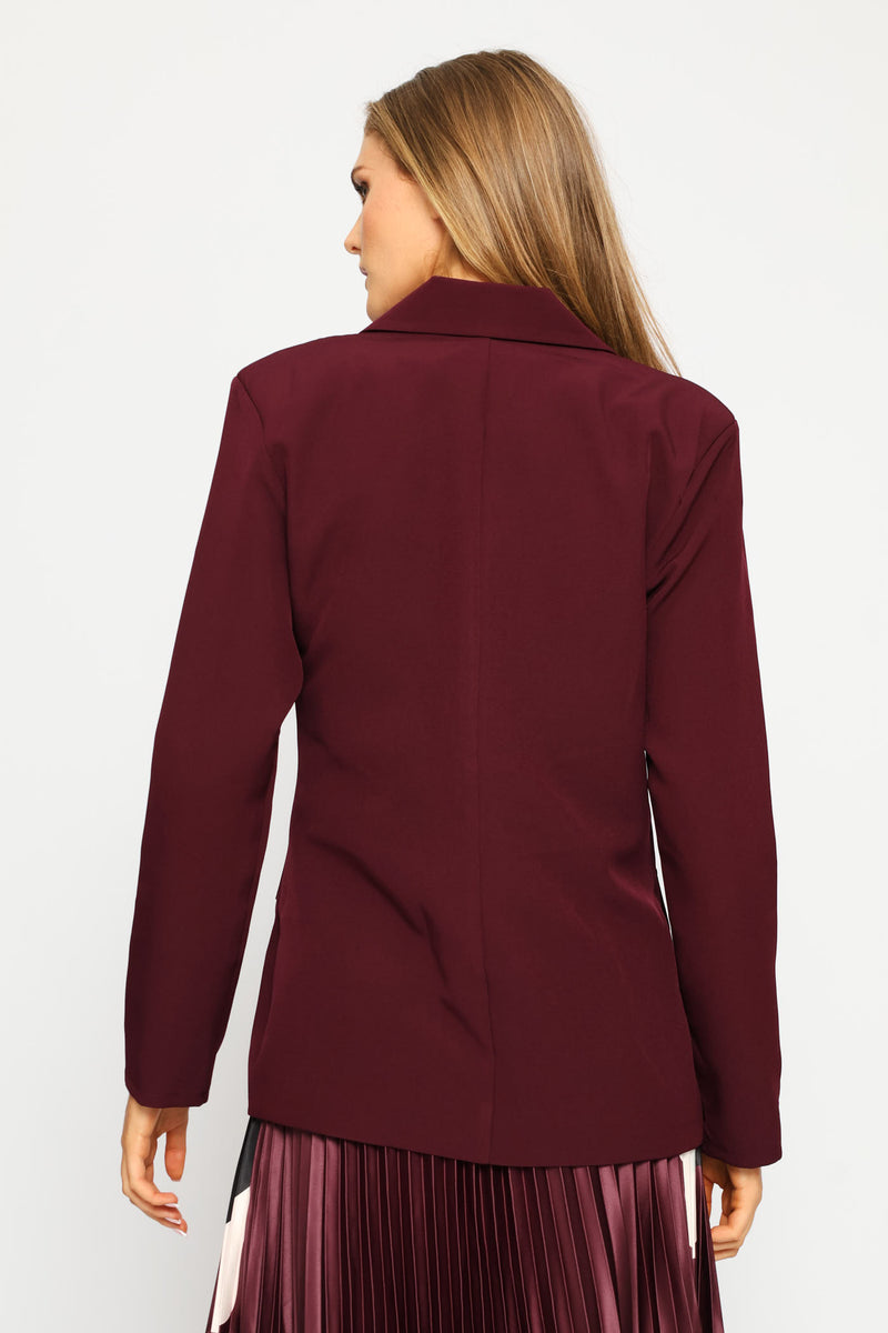Double Pocket Flap Blazer - Plum
