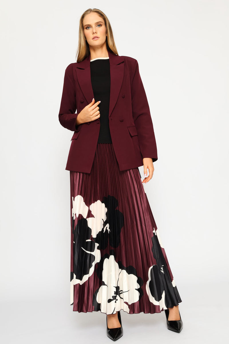 Double Pocket Flap Blazer - Plum