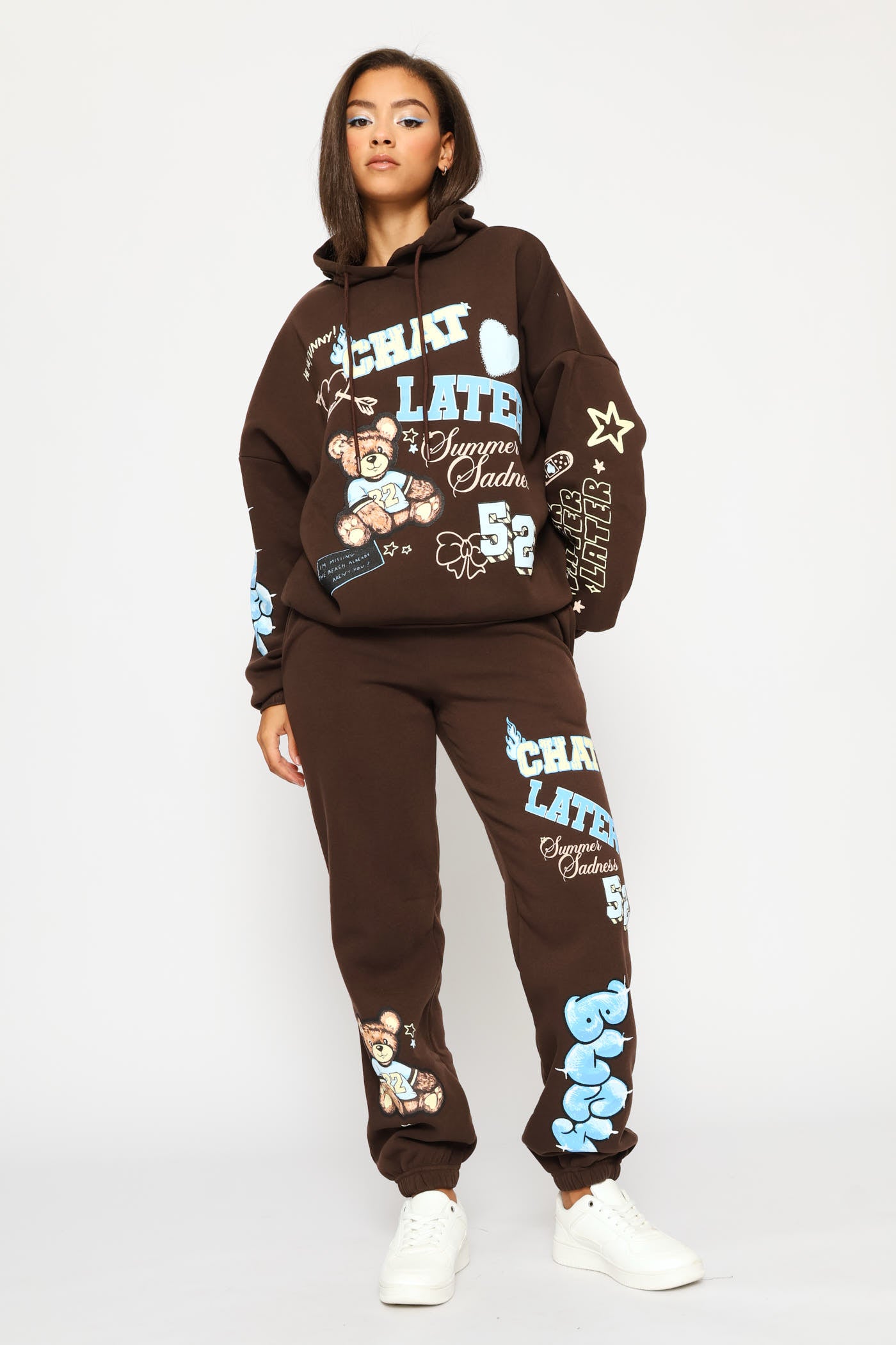 Ladies Teddy Oversized Fleece Hoody - Chocolate – Edgars