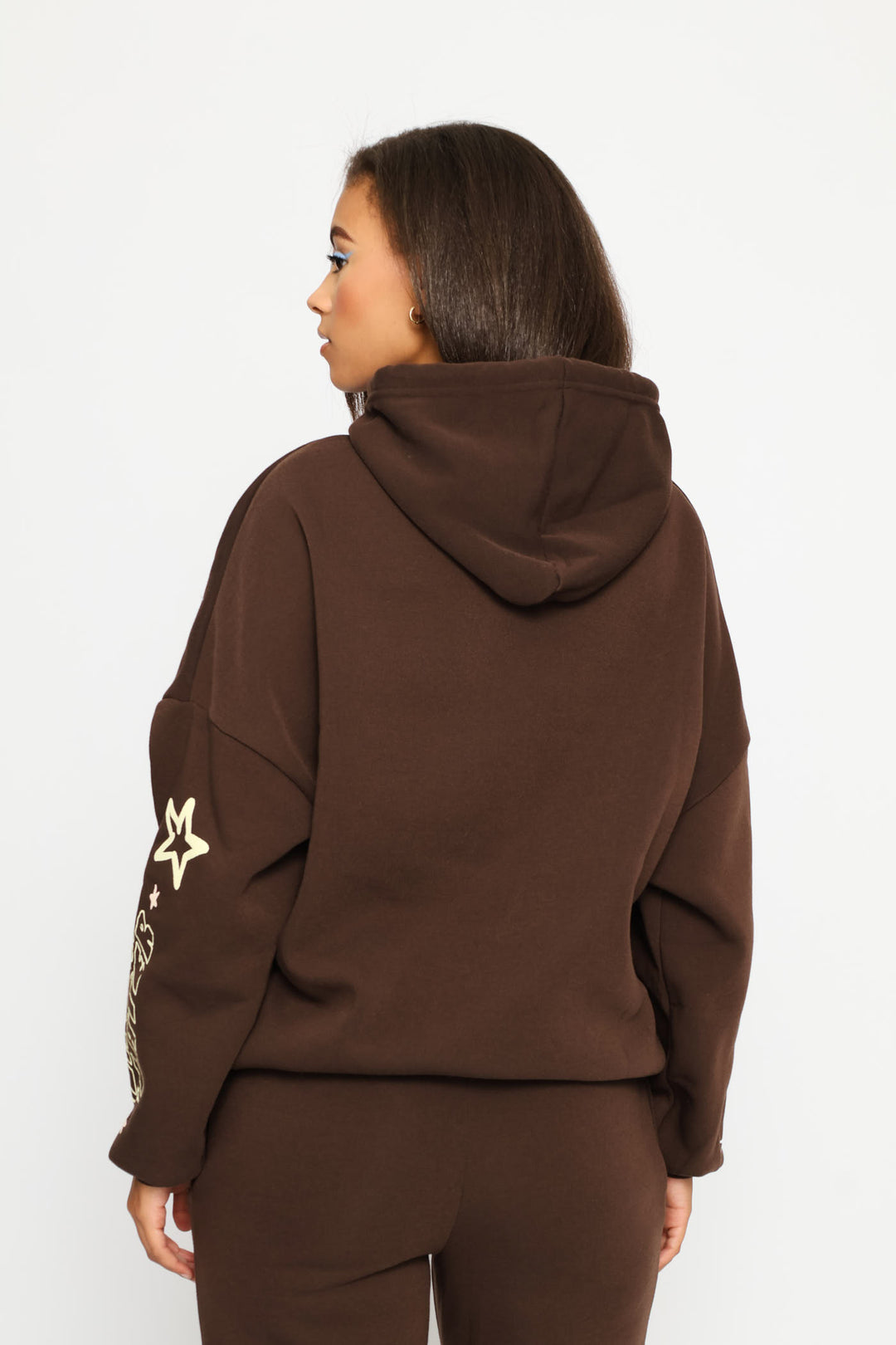 Teddy Oversized Fleece Hoody - Chocolate