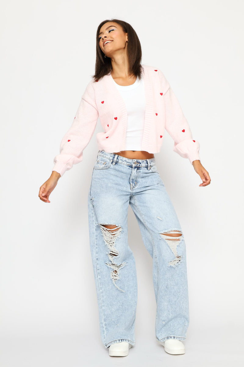 Love Day Open Cardigan - Pink