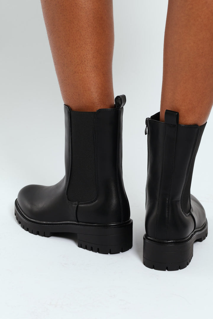 Chunky Cleated Boot - Black