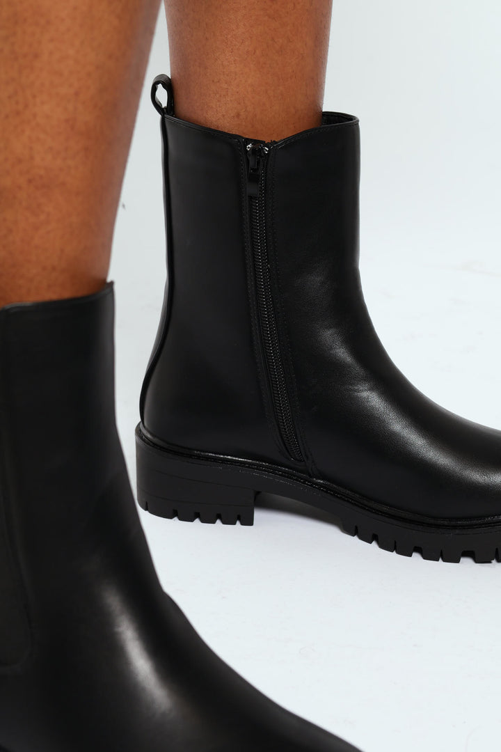 Chunky Cleated Boot - Black