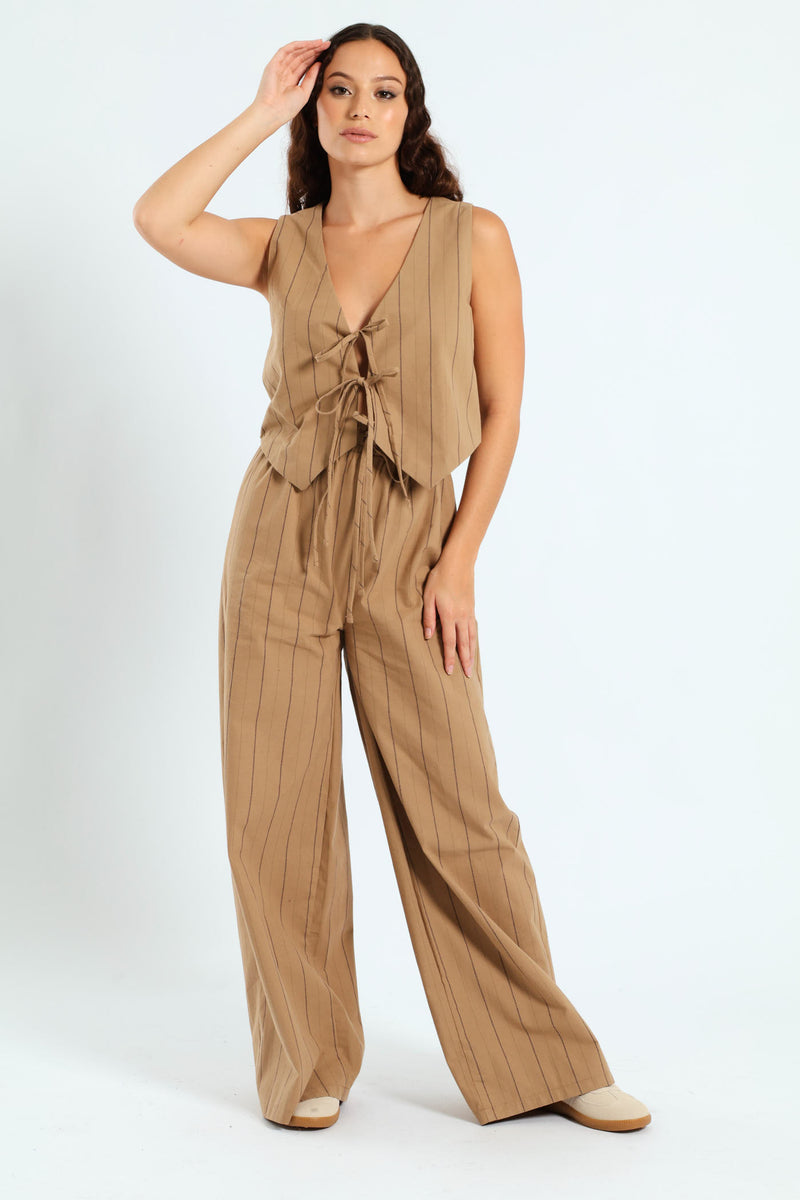 Tie Waistcoat - Tan