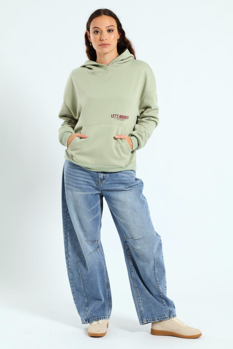 Brunch Kanga Pocket Hoodie - Sage