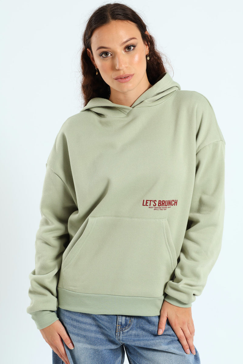 Brunch Kanga Pocket Hoodie - Sage