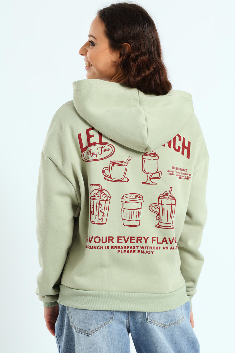 Brunch Kanga Pocket Hoodie - Sage