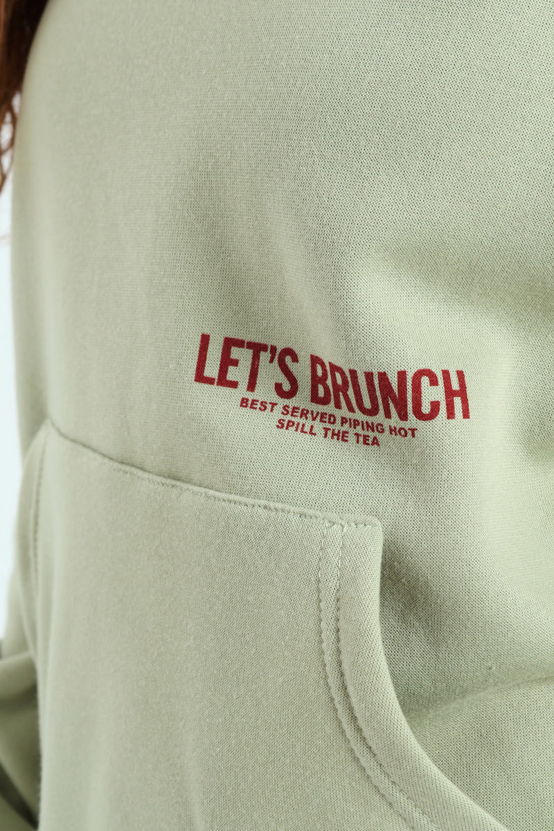 Brunch Kanga Pocket Hoodie - Sage