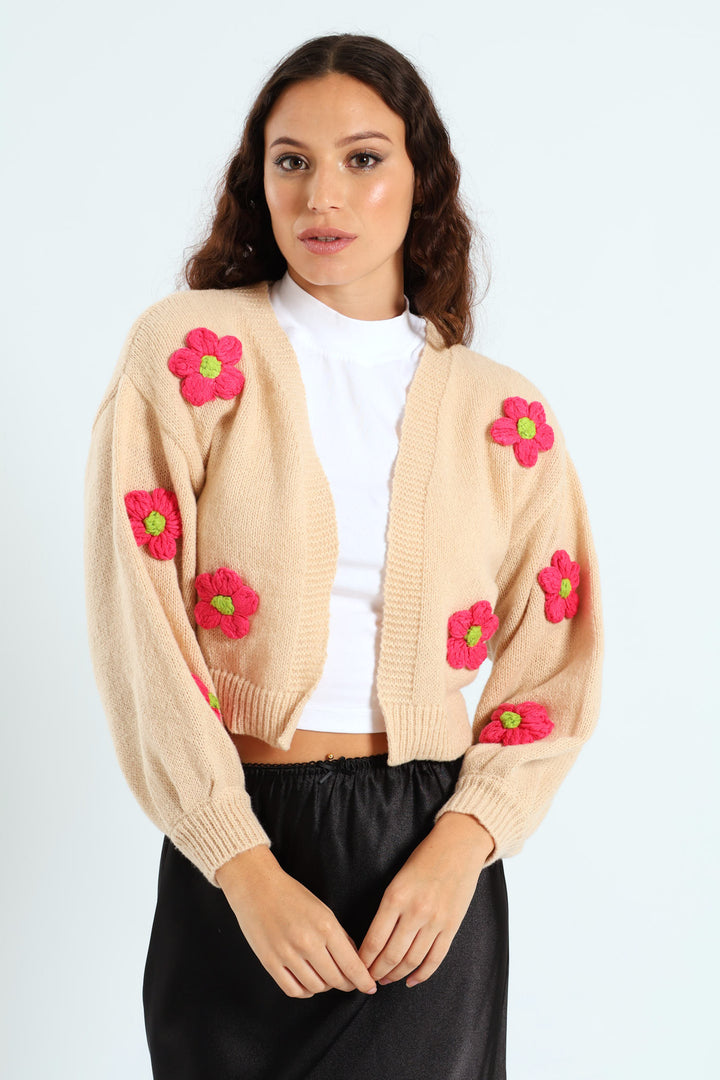 Flower Cardigan - Cream