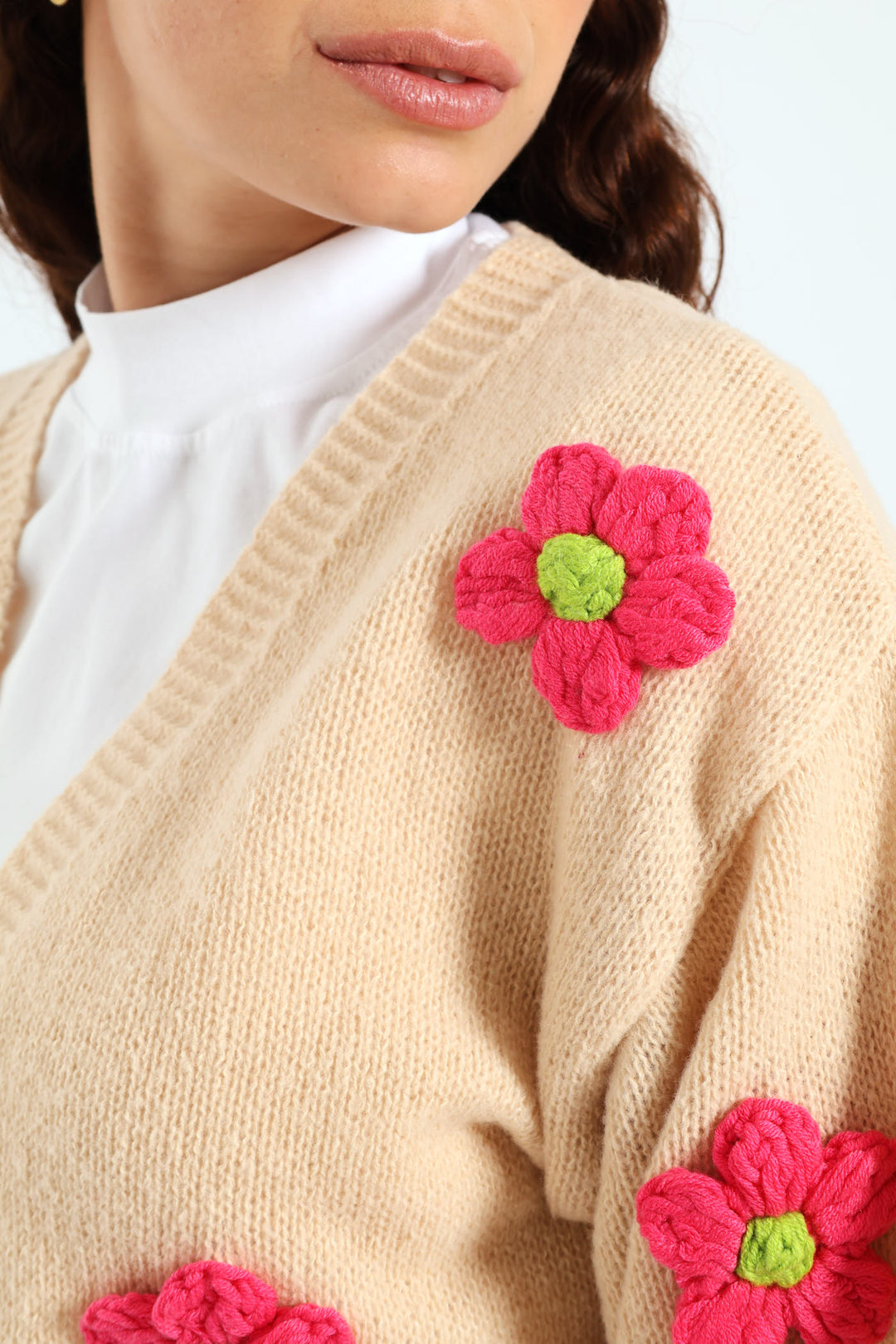 Flower Cardigan - Cream