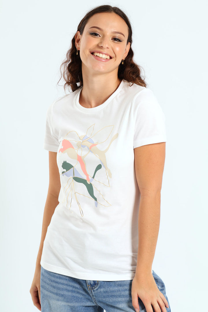 Graphics Branded Leaf Tee - White