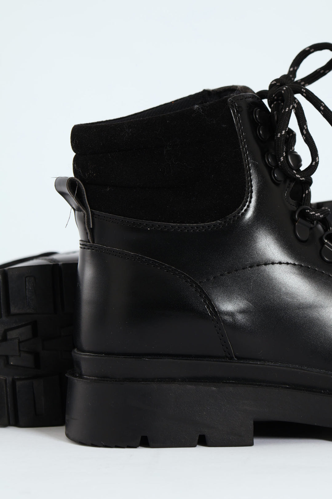 Lace Up Combat Boot - Black