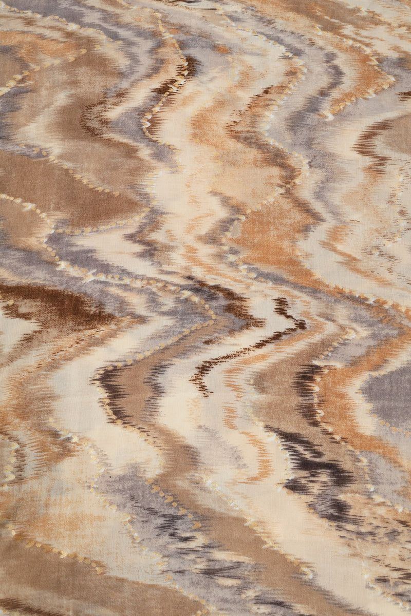 Tie Dye Foil Print Scarf - Cream
