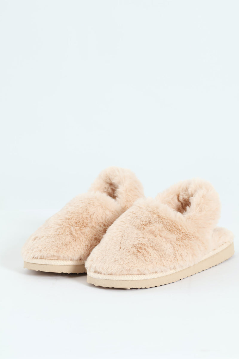 Slingback Closed Toe Slipper - Stone