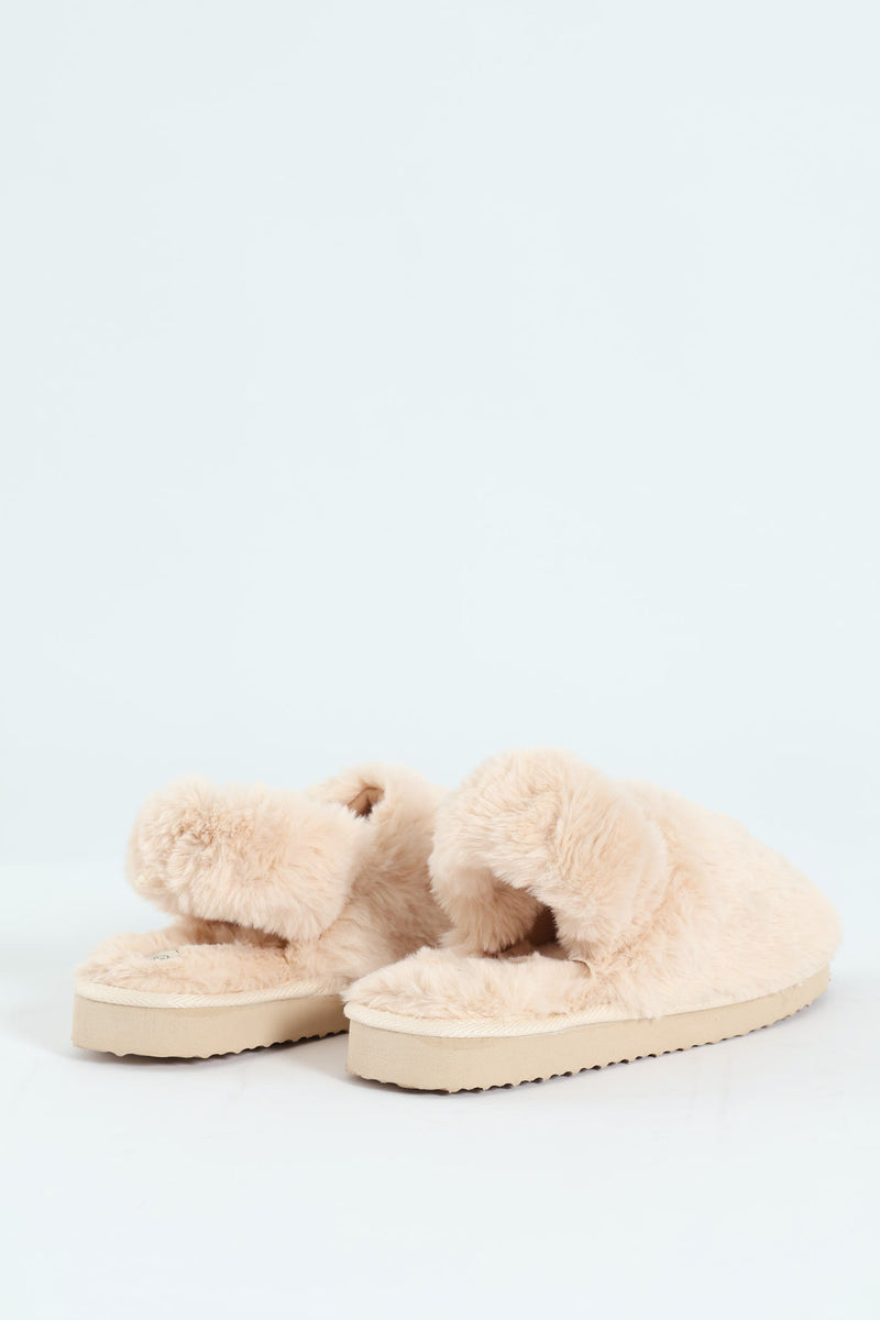 Slingback Closed Toe Slipper - Stone