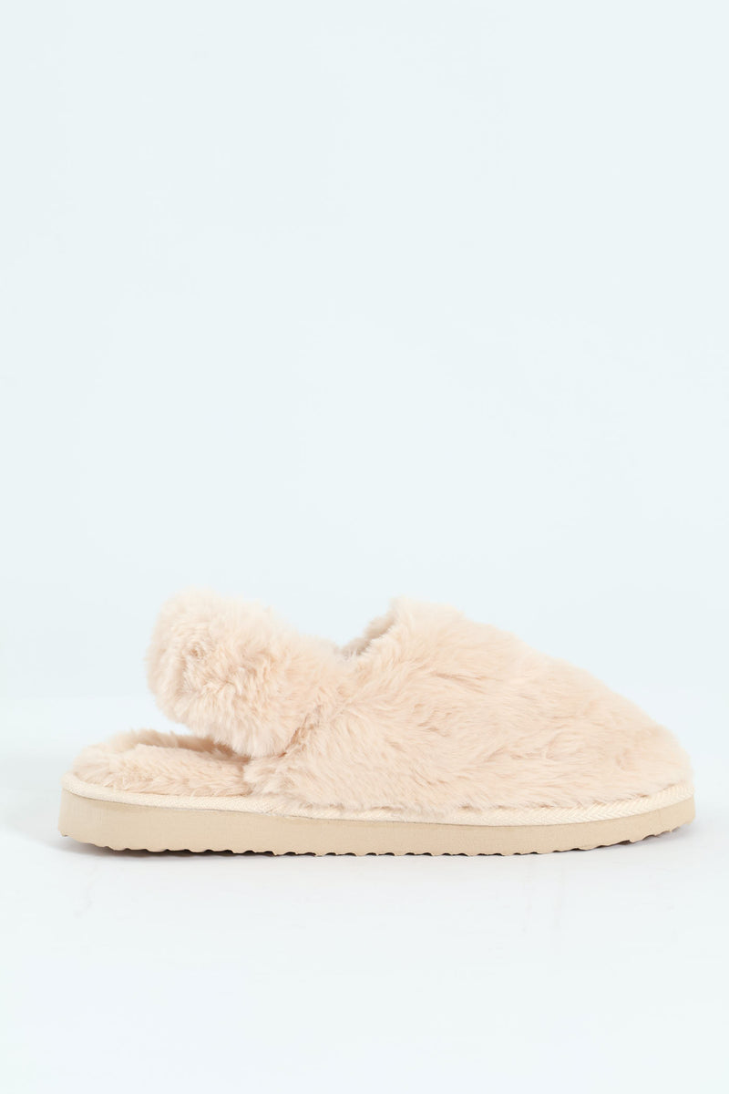 Slingback Closed Toe Slipper - Stone